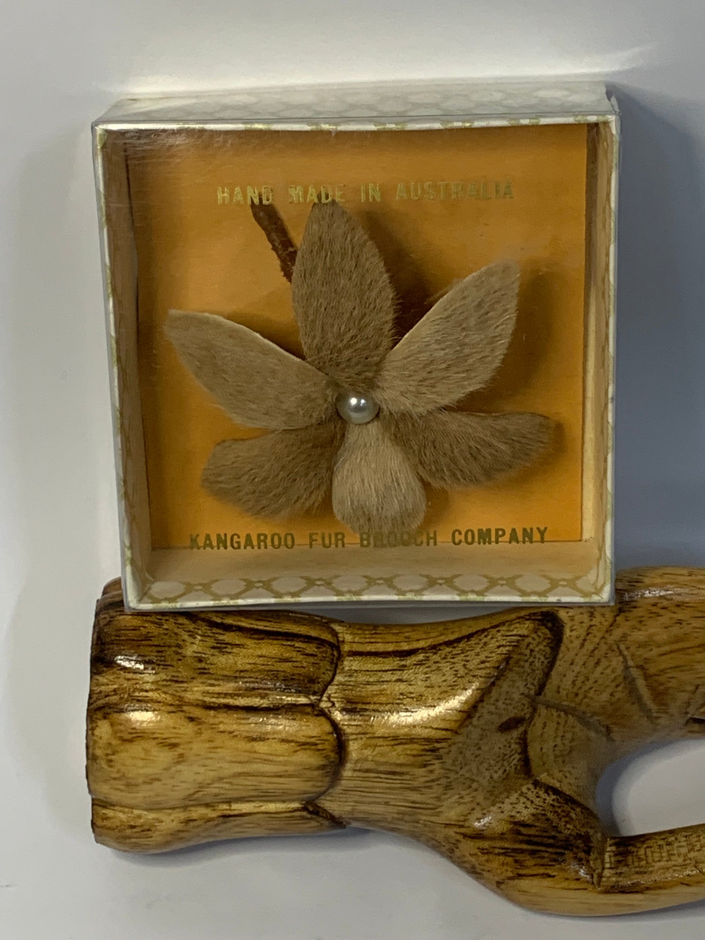 Vintage Australian Kangaroo Fur Brooch