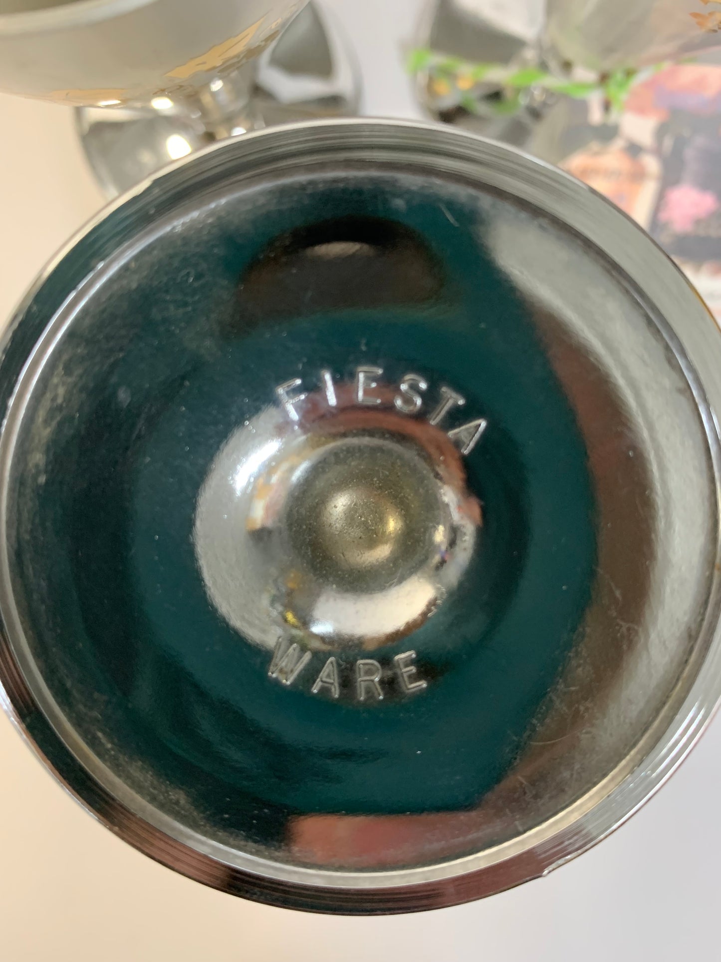 Vintage Anodised Aluminium Fiesta ware Flutes set of 6