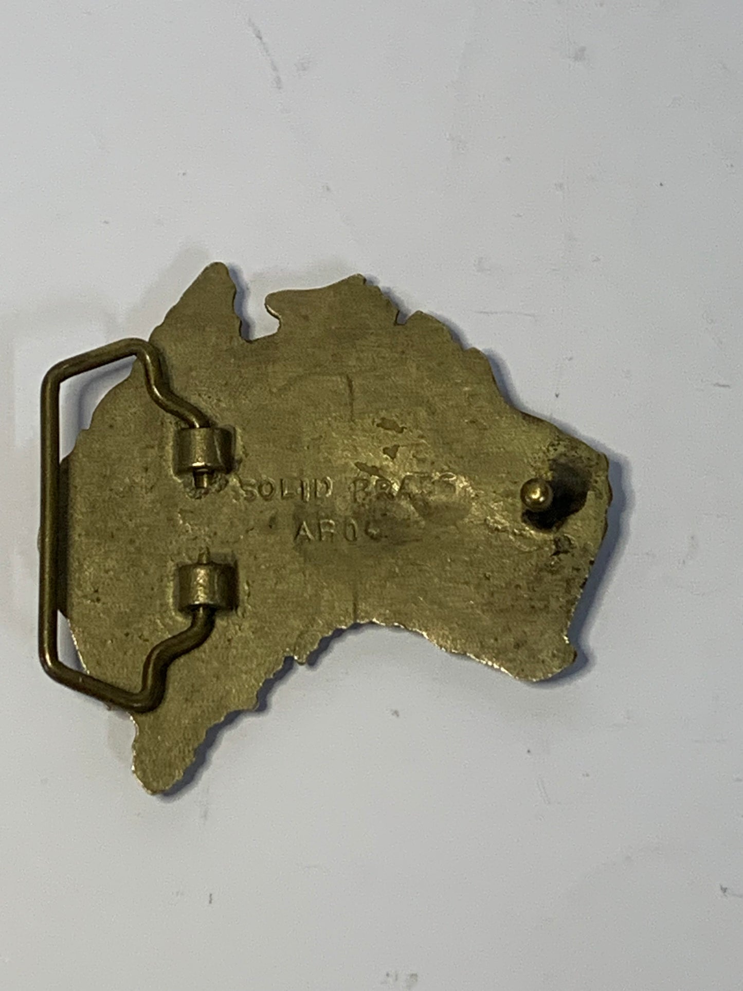 Vintage Collectible Solid Brass Australian Souvenir Belt Buckle