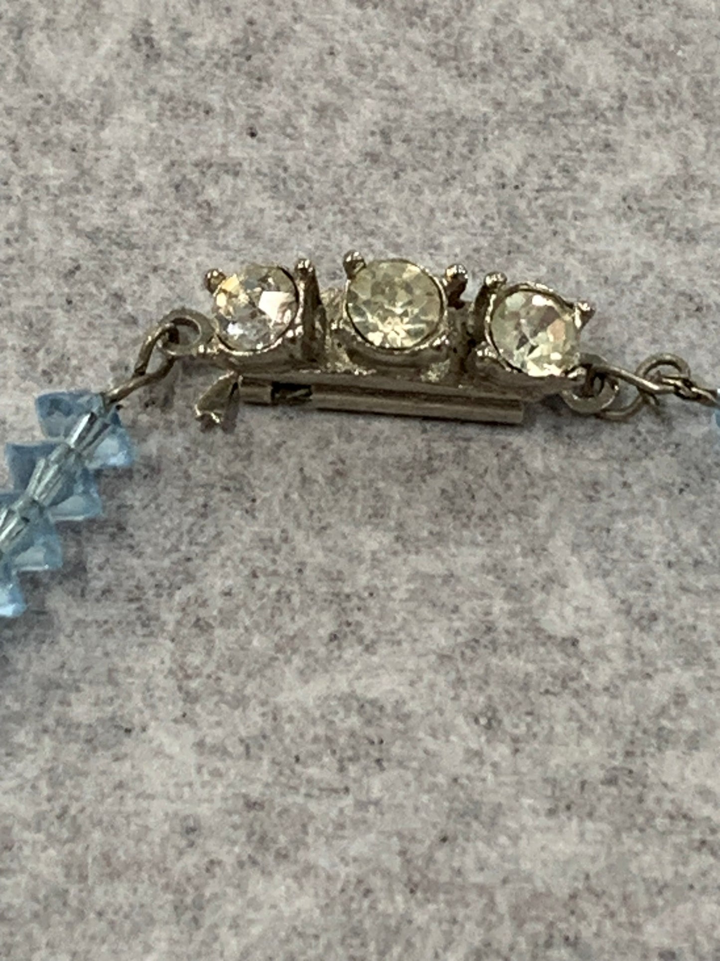 Vintage 1960s light blue Murano glass bead necklace