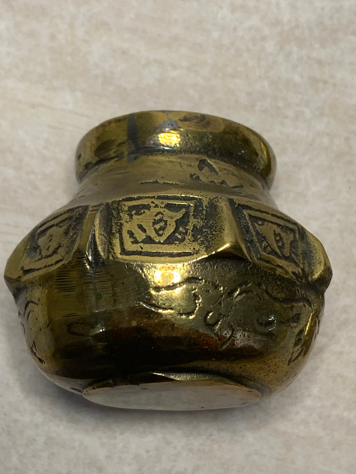 Antique Small Brass Pharmacy/Apothecary Mortar and Pestle