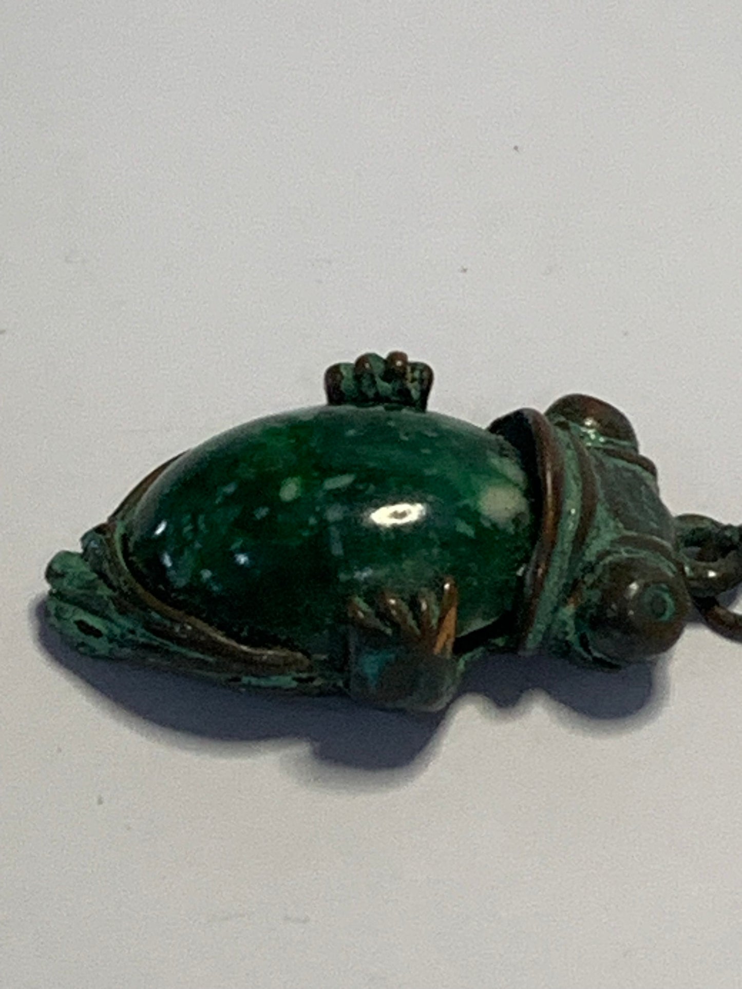 Vintage Mexican green onyx frog stud earrings