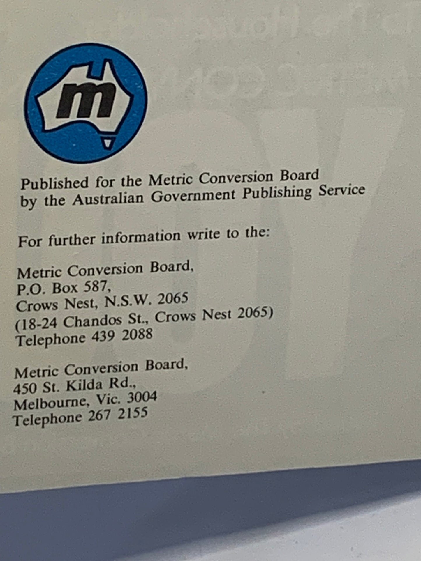 Vintage Australian government educational booklet “Metric Conversion & You”