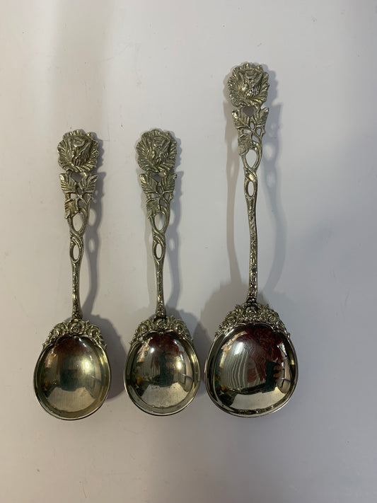 Vintage Silver German Spoons Set of 3