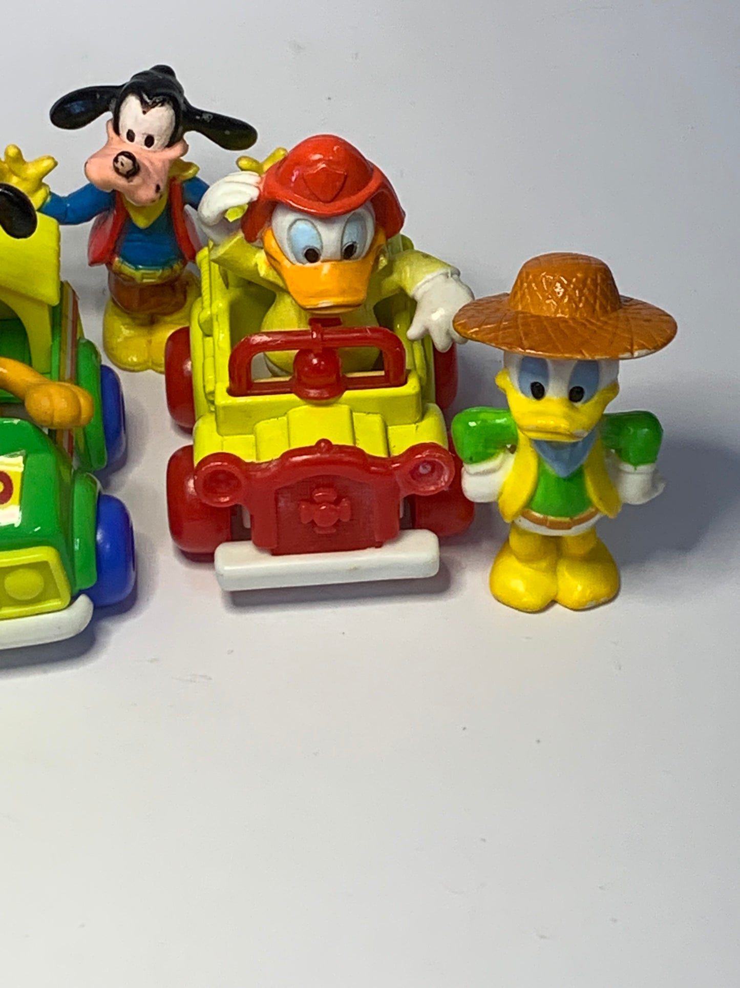 Vintage 1990s ARCO Disney Character Toy Set - 3 Vehicles and 7 Figures