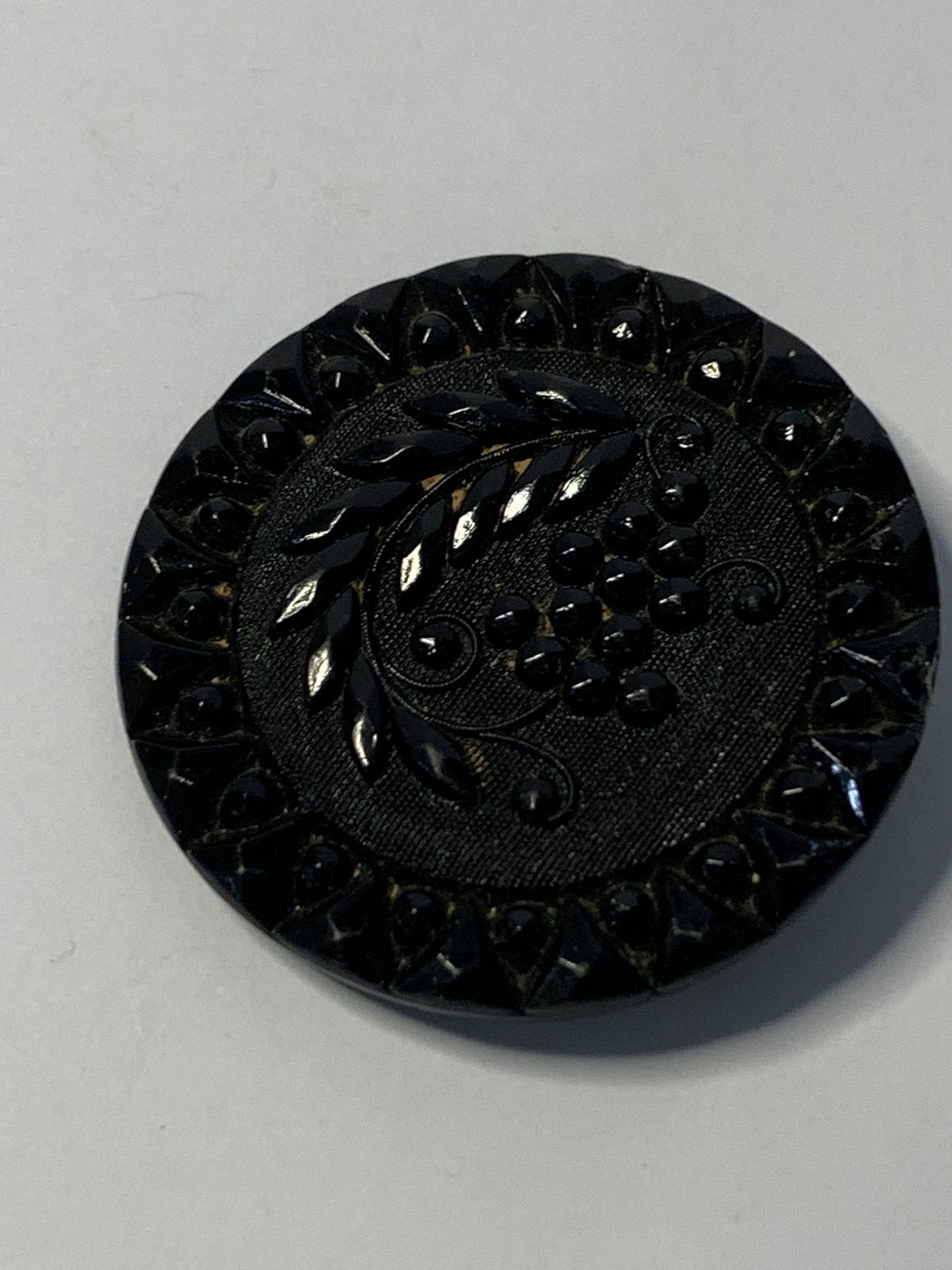 Early 20th Century Glass Mourning Button