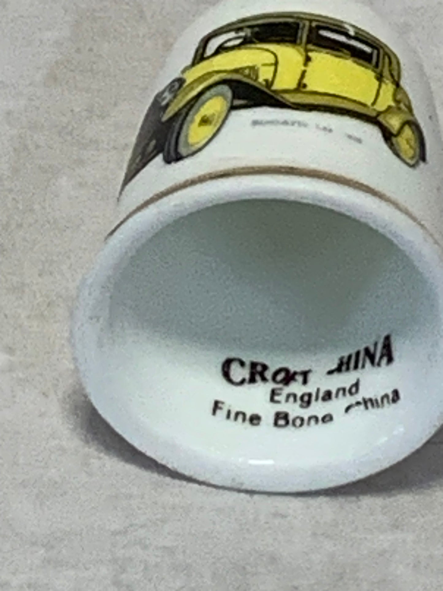Set of 5 vintage Croft China (England) fine bone china thimbles, each with a gilt gold rim band