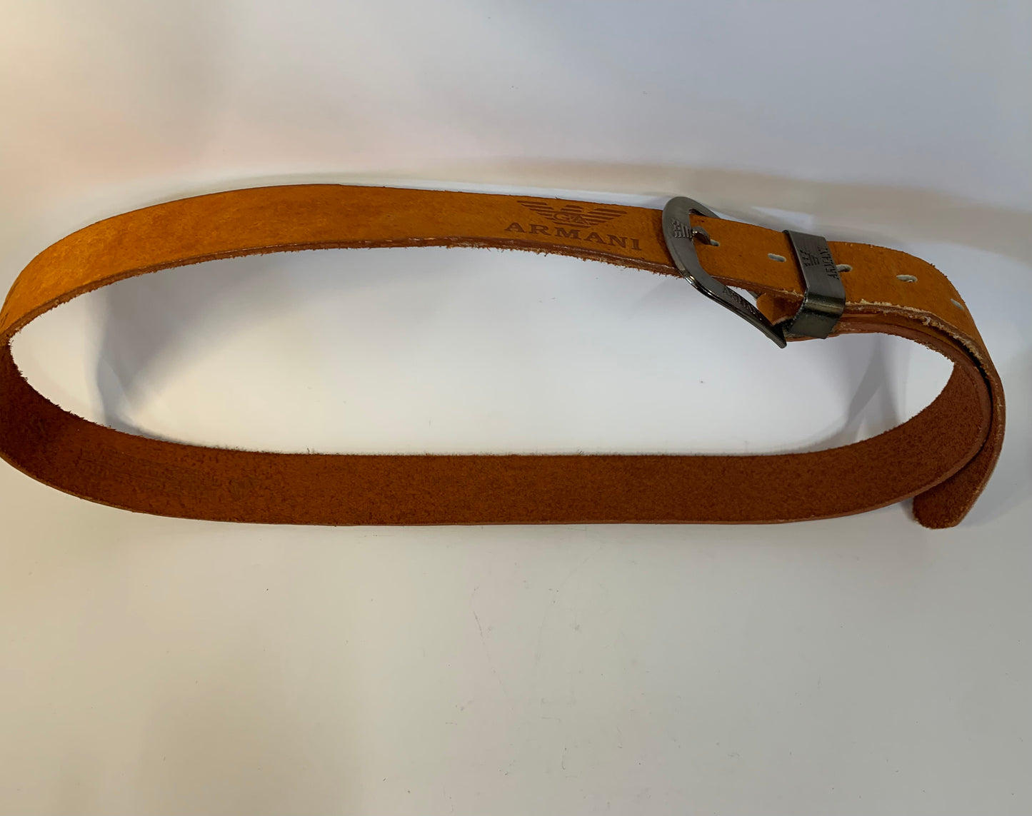 Vintage Italian Armani Tan Brown Leather Belt