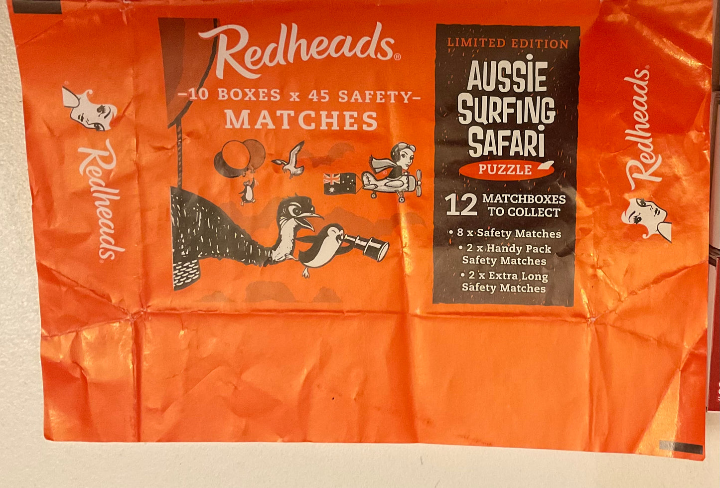 Redheads Limited Edition “Aussie Surfing Safari” Puzzle – Complete 12 Matchbox Set with Packaging