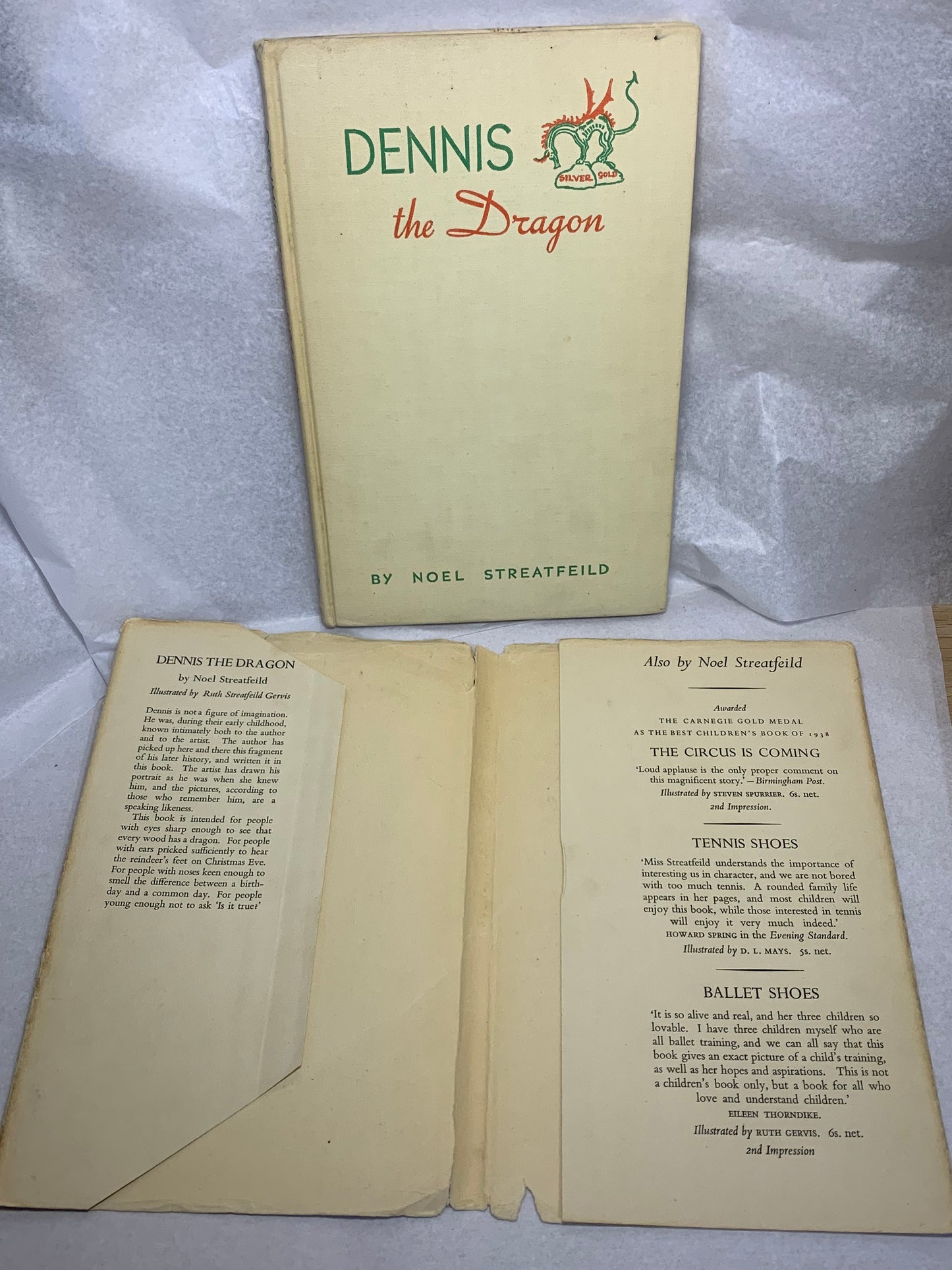 Dennis the Dragon by Noel Streatfeild, illustrated by her sister Ruth Streatfeild Gervis. Published by J.M. Dent & Sons Ltd, London, first edition, first published 1939