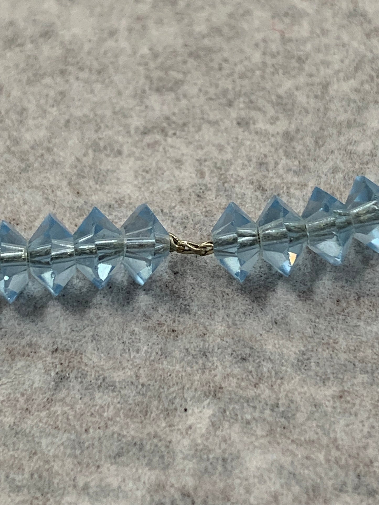 Vintage 1960s light blue Murano glass bead necklace