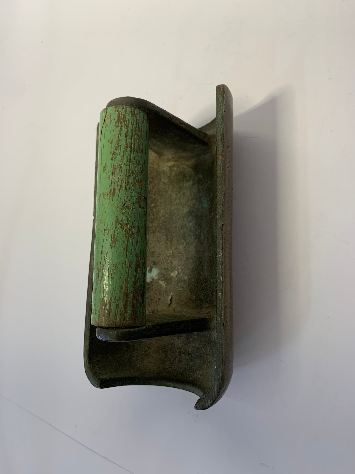 Vintage Brass Desk Blotter with Green Painted Wooden Handle
Antique Office Equipment