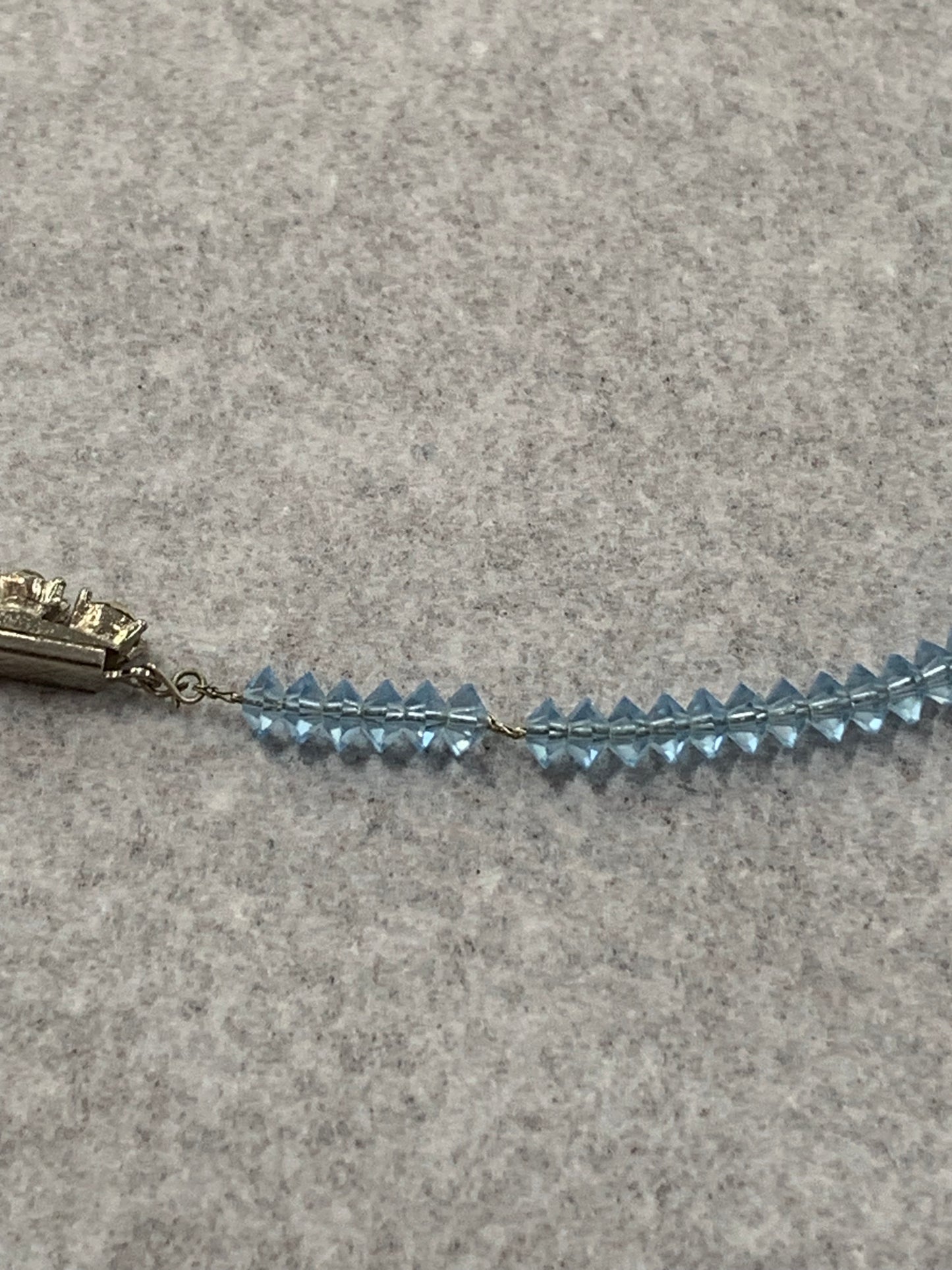 Vintage 1960s light blue Murano glass bead necklace