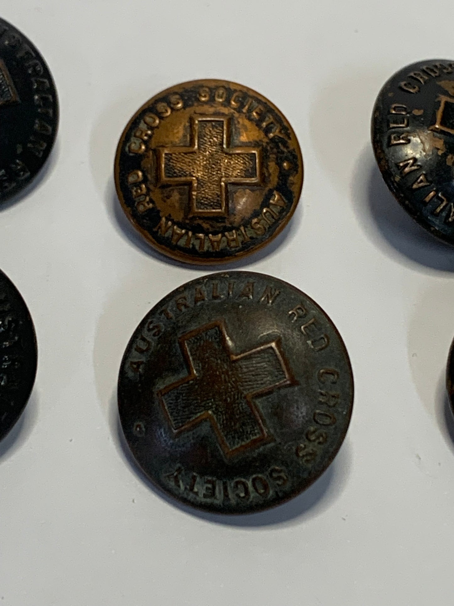 Vintage Collection of Australian Red Cross Society Buttons (6)