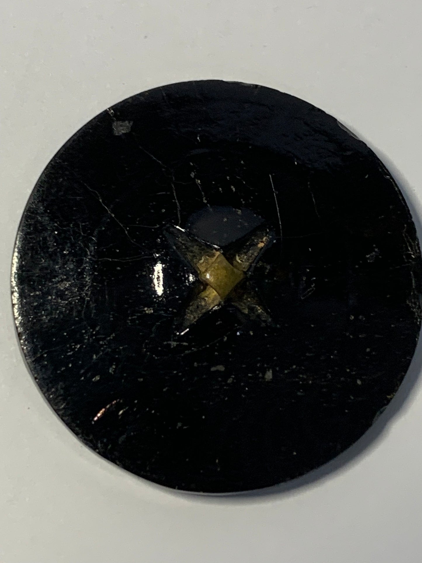 Early 20th Century Glass Mourning Button