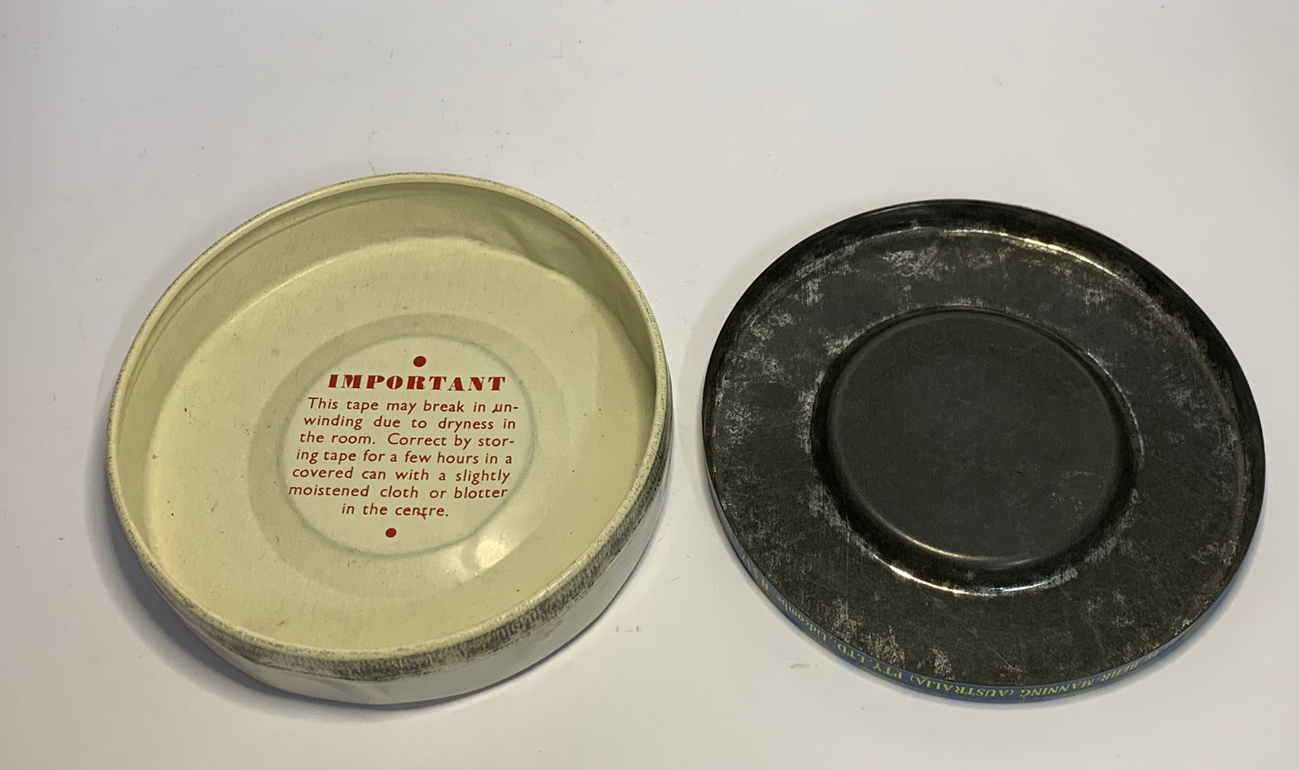 Vintage Bear Brand Cellulose Tape Tin from the mid 20th century