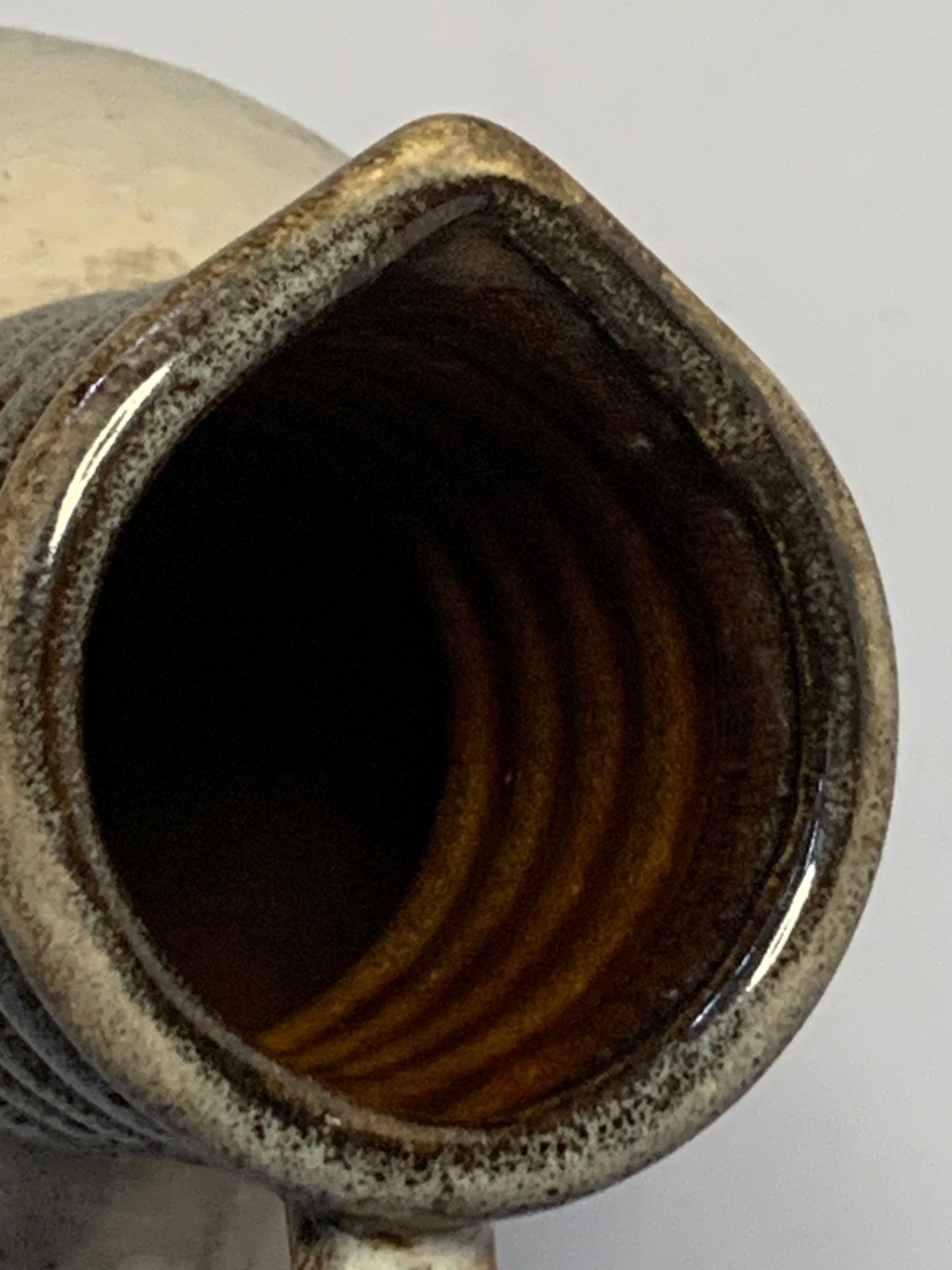 Vintage West German pottery vase/pitcher with distinctive ribbed neck design