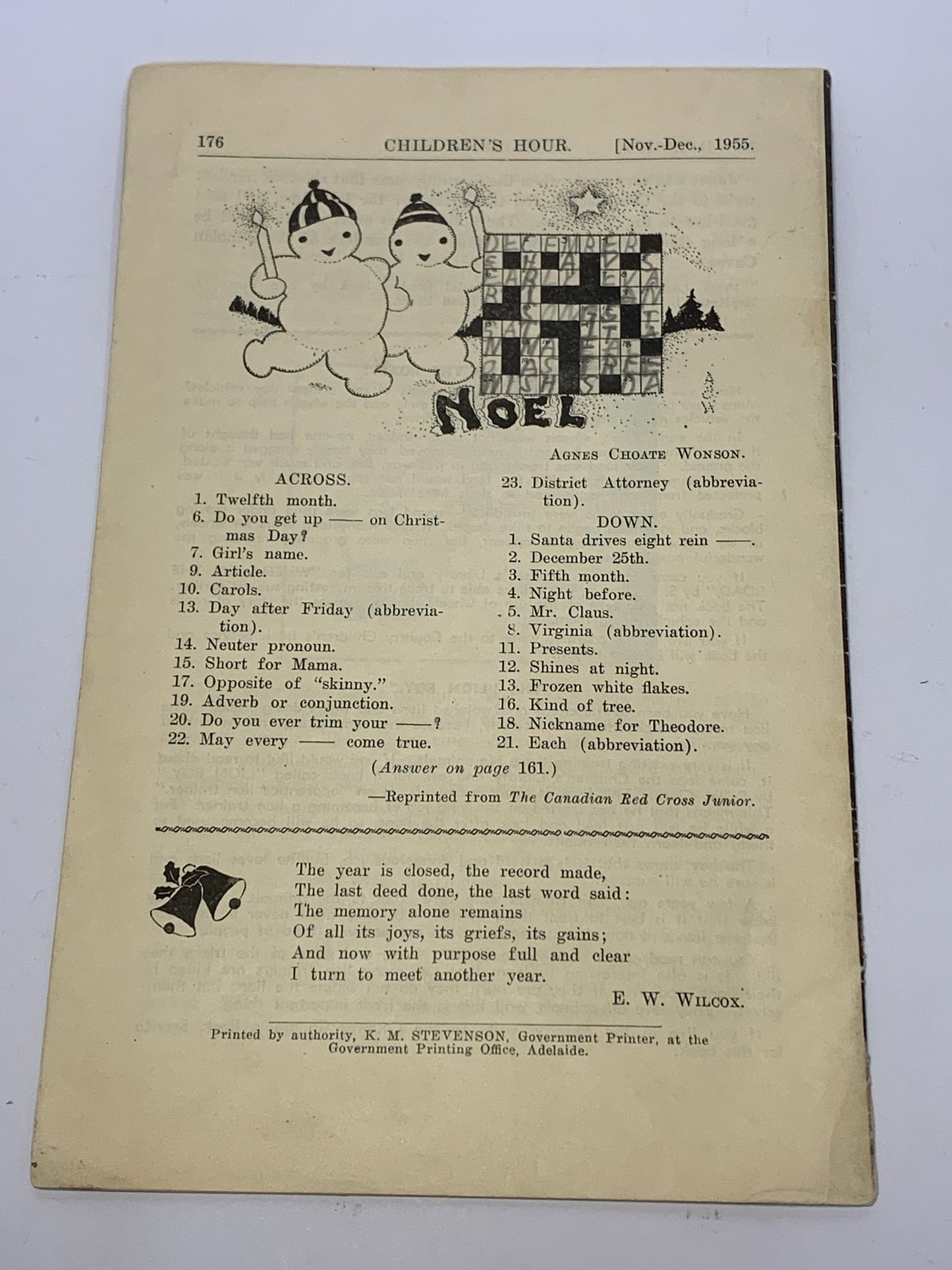 “The Children’s Hour” magazine for Grades 4 and 5, November-December 1955 issue.