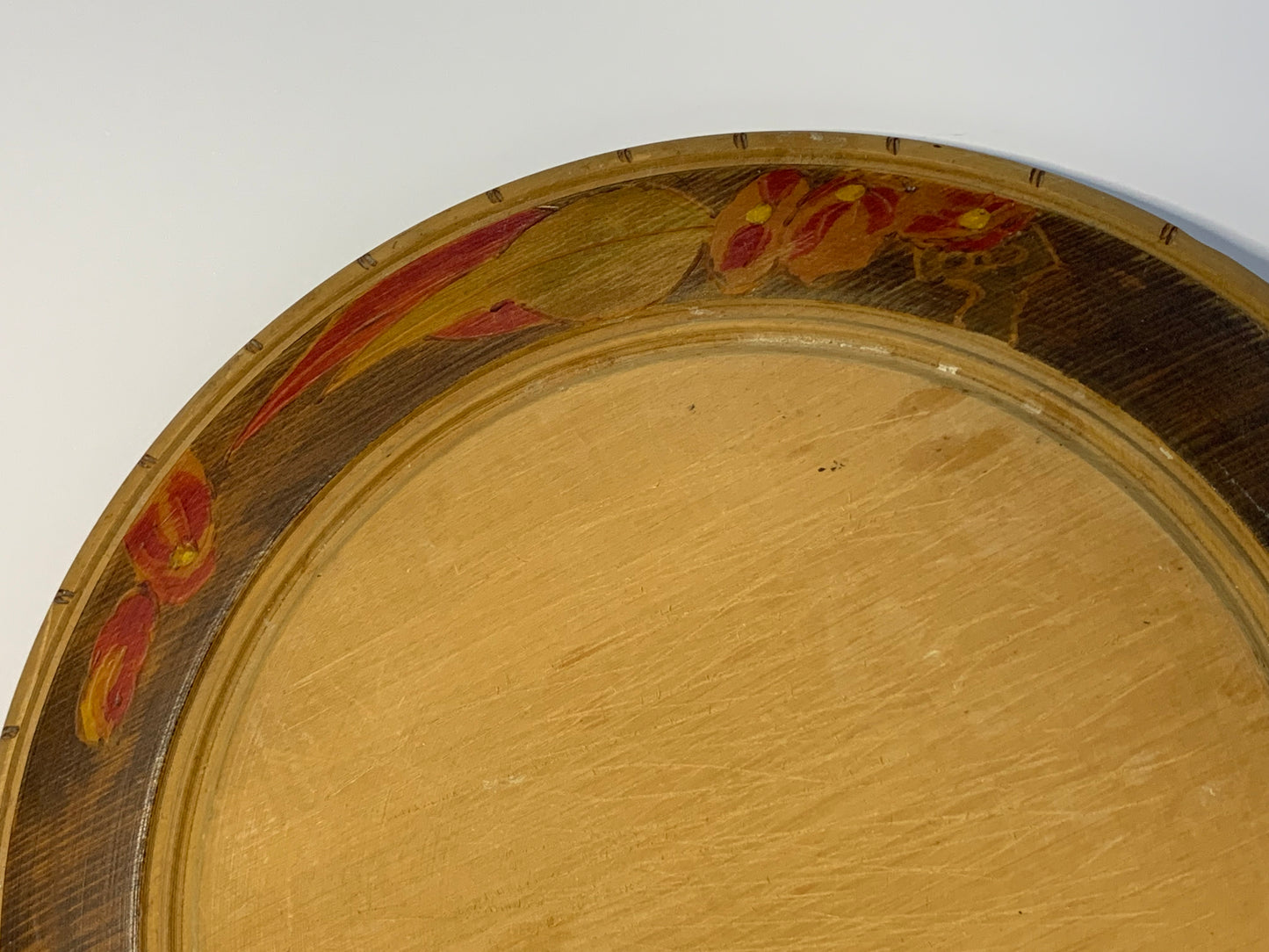 Vintage Pokerwork Handcrafted Wooden Bread/Cheese Board