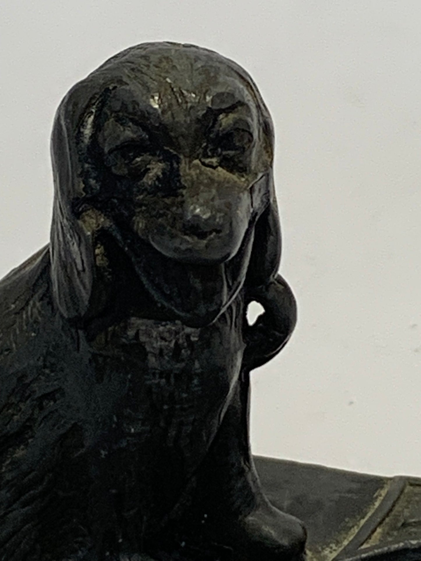 Vintage Spelter Dog Ashtray