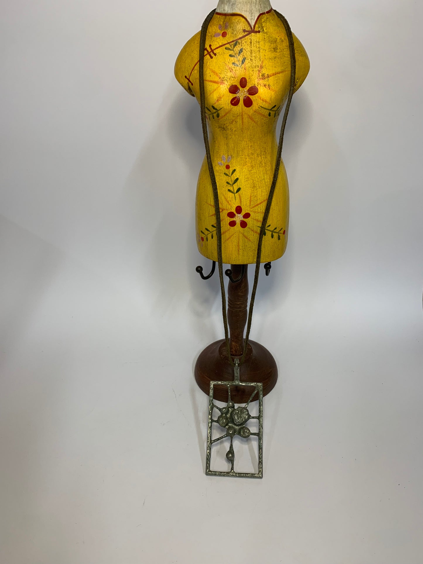 Vintage brutalist-style pewter pendant necklace by Poul Warmind, Denmark