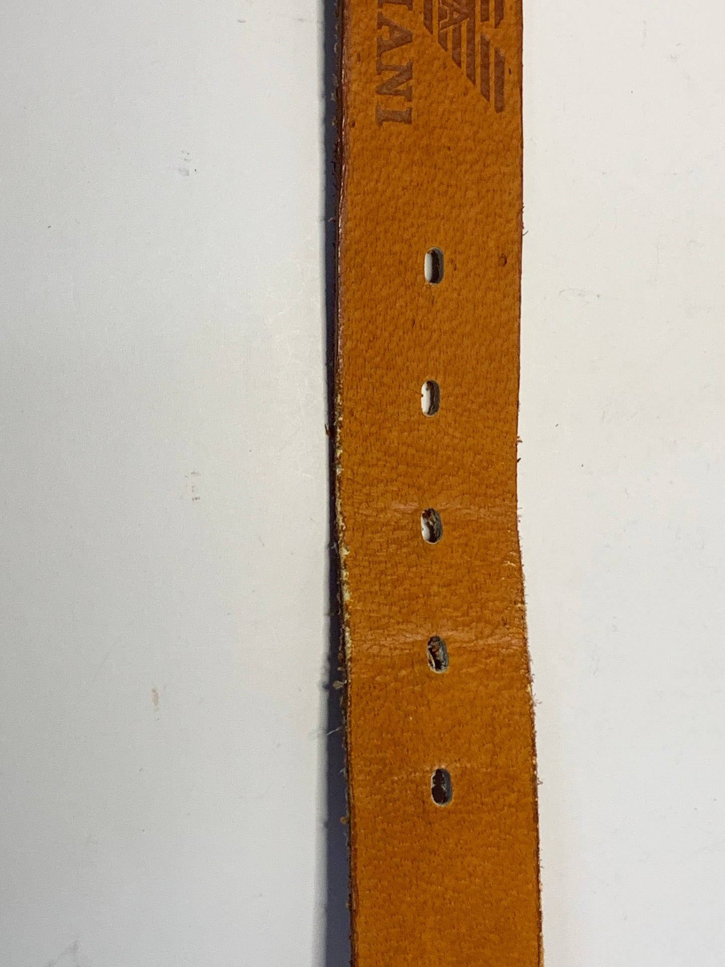 Vintage Italian Armani Tan Brown Leather Belt
