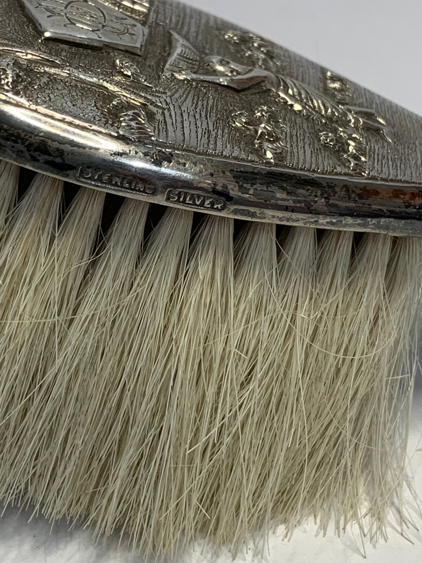 Antique Sterling Silver Backed Brush with Ornate Detailing