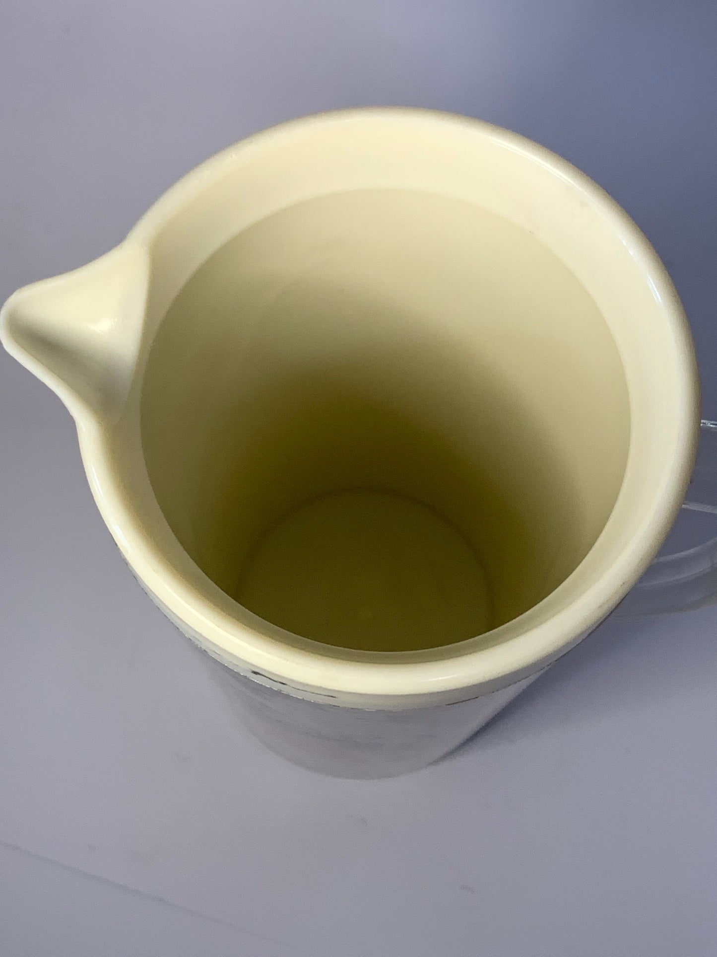 Vintage 1960s Birthday Greeting Card Collage Plastic Pitcher - Made in Hong Kong